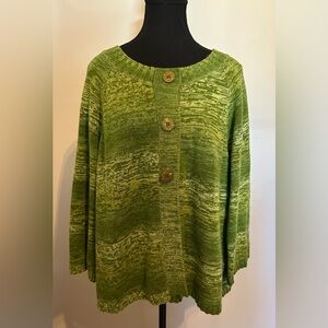 Caribbean Joe Island Supply Co Cardigan Sweater‎ Size XL Green Cozy